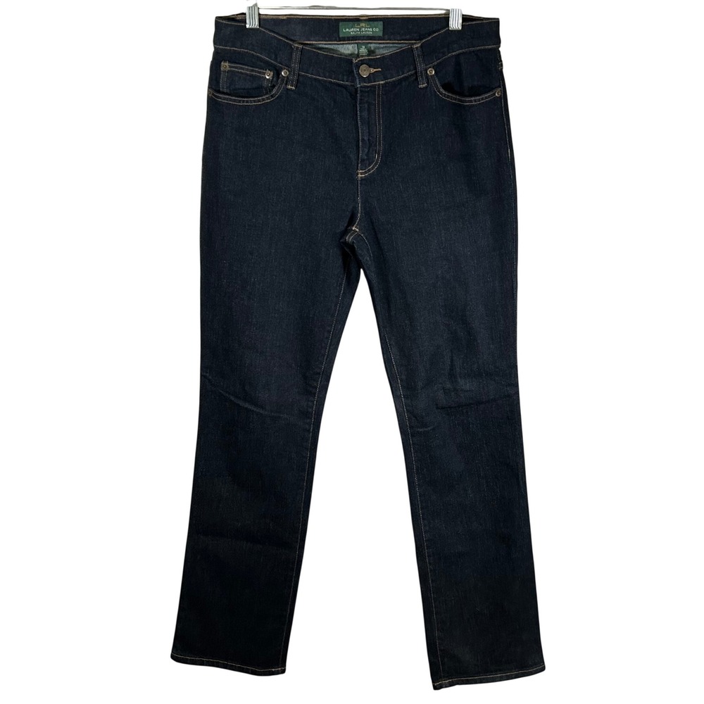 Lauren Ralph Lauren Classic Straight Leg Jeans Dark Wash Blue Denim Womens 10